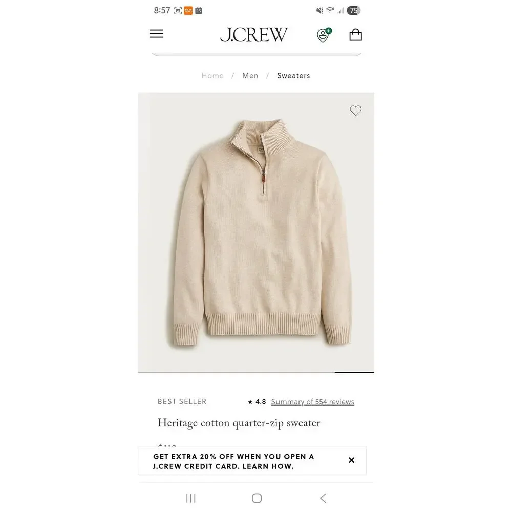 J. Crew 100% cotton
